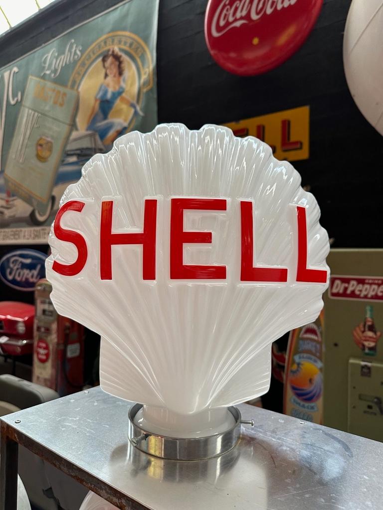 Globe Shell en verre de pompe à essence 44cm, Collections, Enlèvement