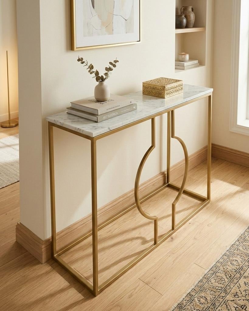 Table d'appoint/console de luxe — marbre italien et design m, Enlèvement, Métal