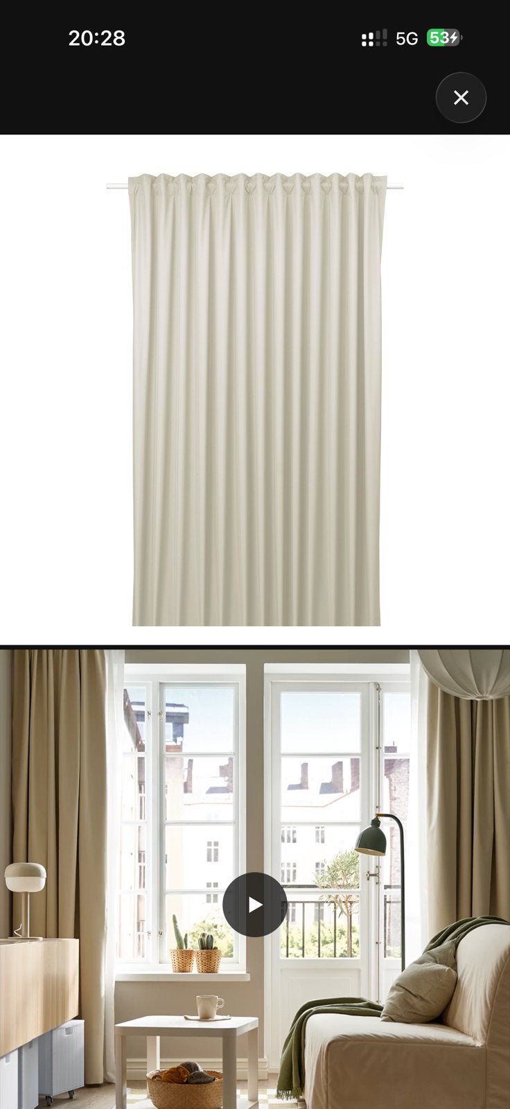 Rideau 210x300, IKEA, Enlèvement, Beige, Rideau