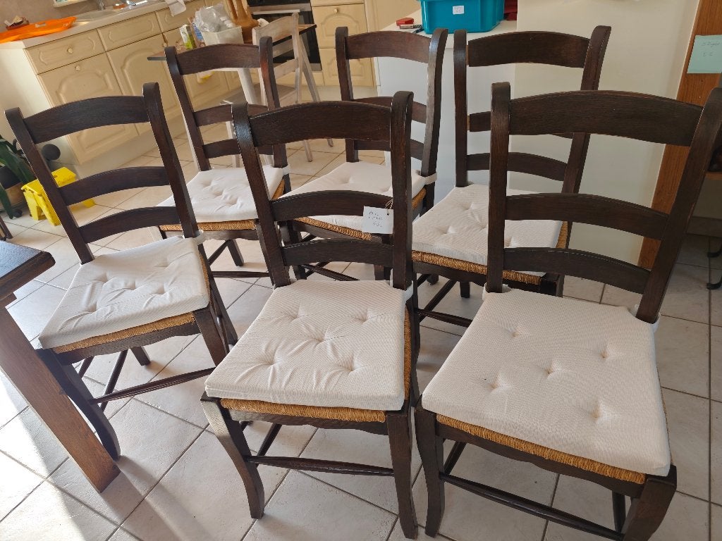 chaises, Comme neuf, Brun, Enlèvement, Cinq, Six Chaises ou plus