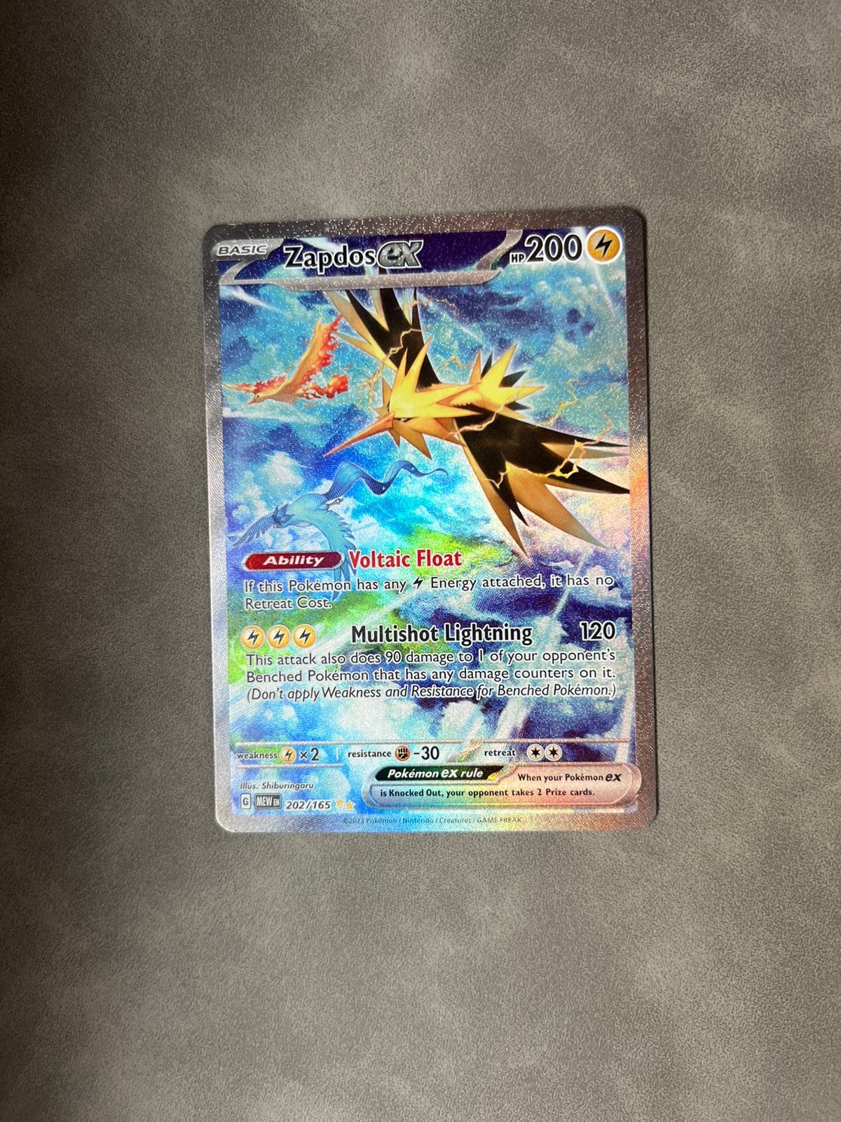Pokémon Zapdos EX #202 NM, Ophalen of Verzenden, Zo goed als nieuw
