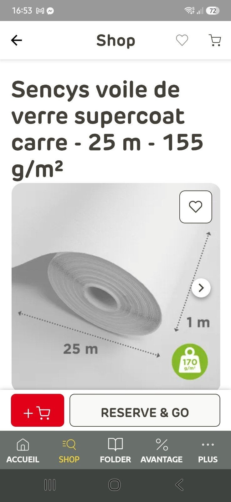 Sencys papier voile de verre 25m x 1m (tasso) Neuf, Enlèvement, Verre