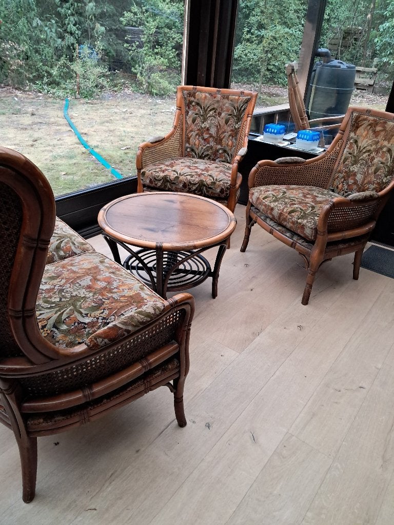 Rotan salon 3x1x1, Osier ou Rotin, Quatre personnes ou plus, Banc droit, Enlèvement