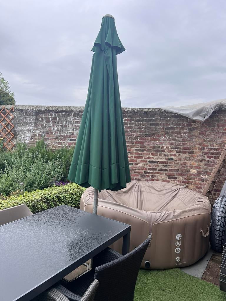 Parasol 3m  met rollende voet 30kg en hoes, Tuin en Terras, Ophalen, Zo goed als nieuw, Overige typen