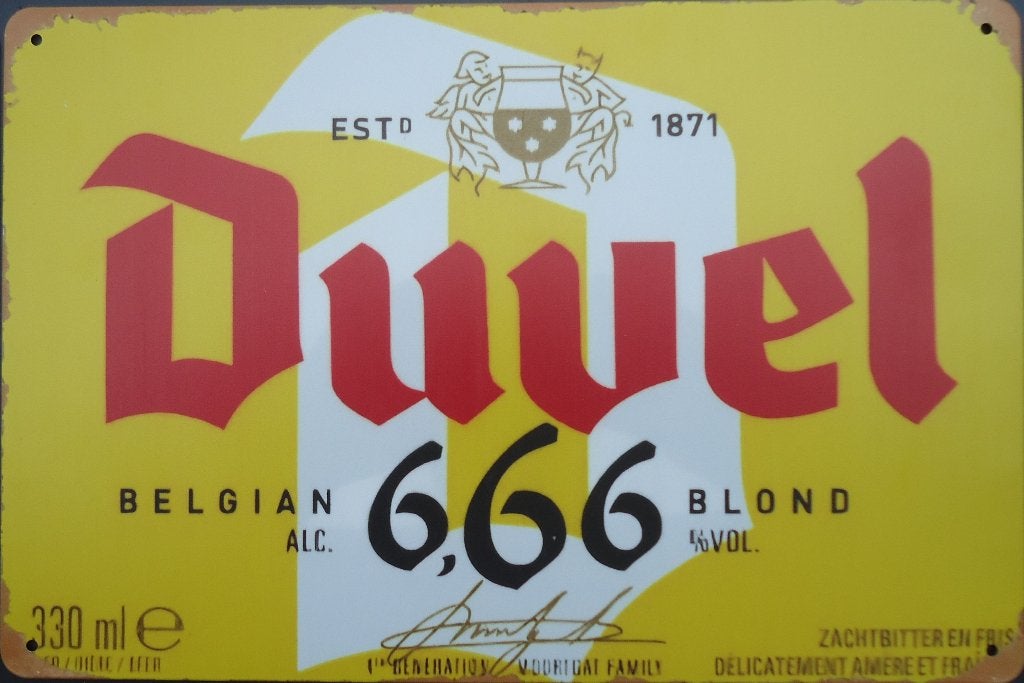 Verzameling 8 Duvel bierplaten, Ophalen of Verzenden, Zo goed als nieuw, Reclamebord, Plaat of Schild, Duvel