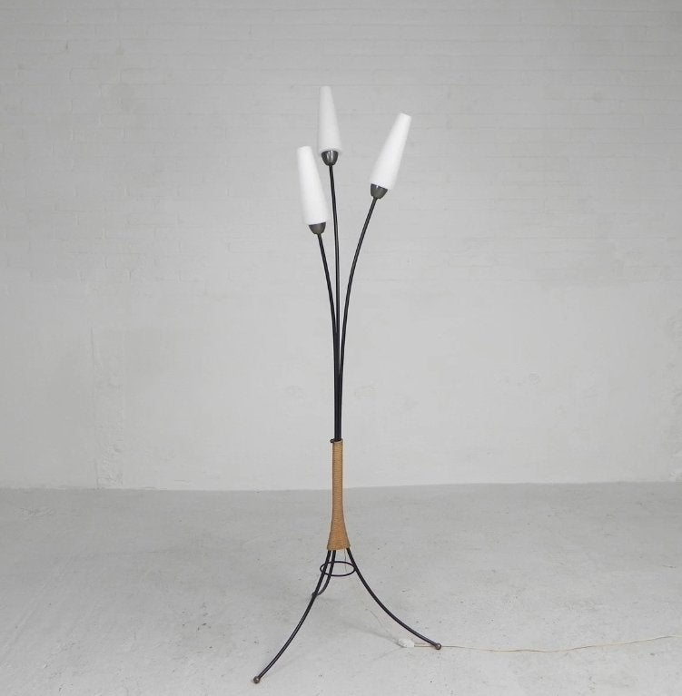 Staande Sprietlamp Met 3 Glazen Kelken, Enlèvement