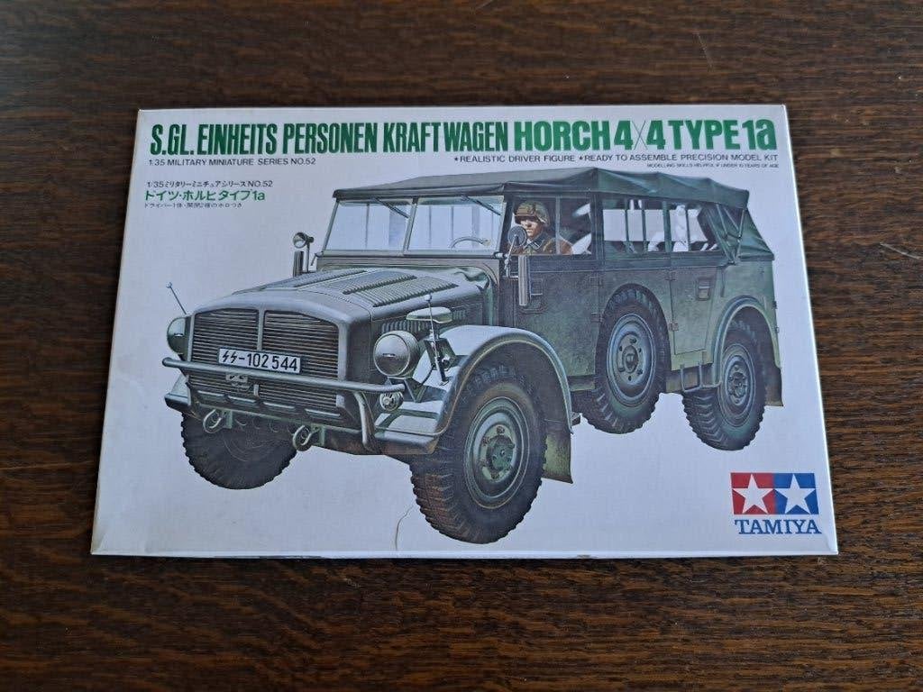 Maquette Tamiya voiture ww2 allemand soldat, Collections, Enlèvement ou Envoi