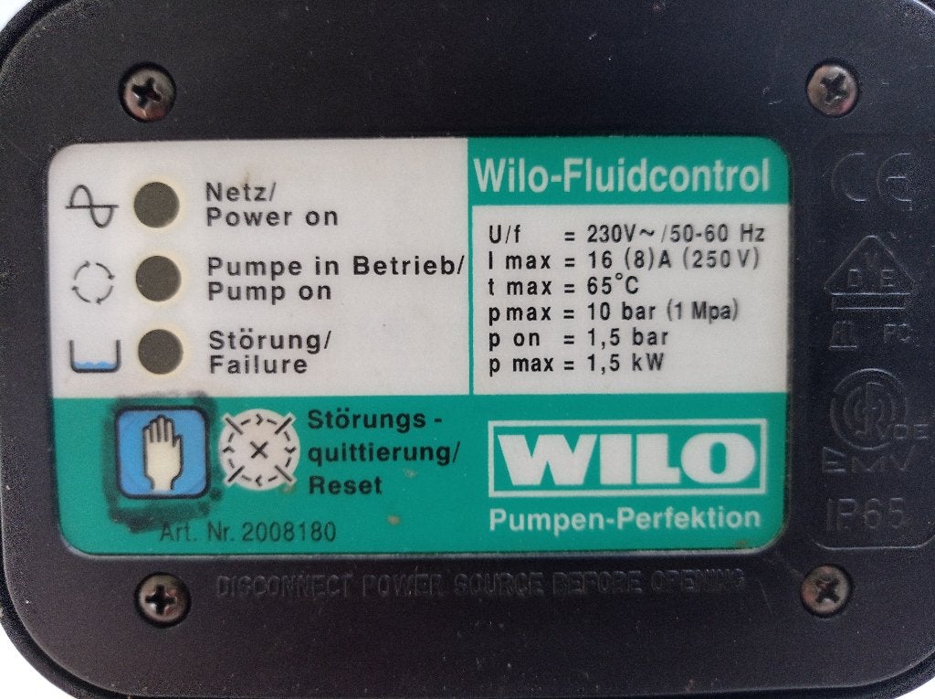 Besturingssysteem waterpomp Wilo, Jardin & Terrasse, Pompes à eau, Enlèvement, Comme neuf, Électrique, Autres types