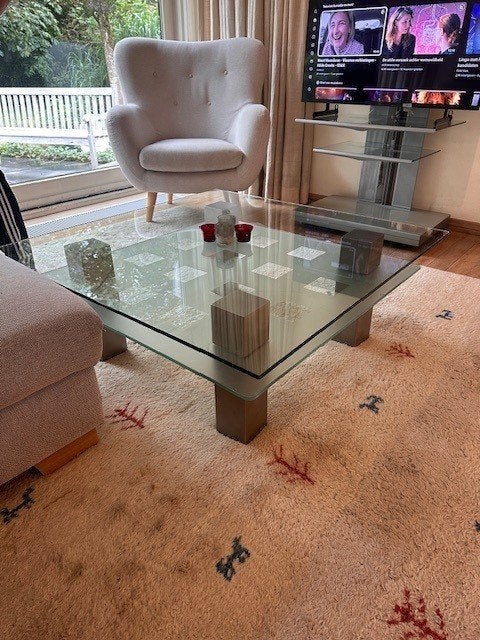table basse, Maison & Meubles, Verre, 50 à 100 cm, Carré, Enlèvement