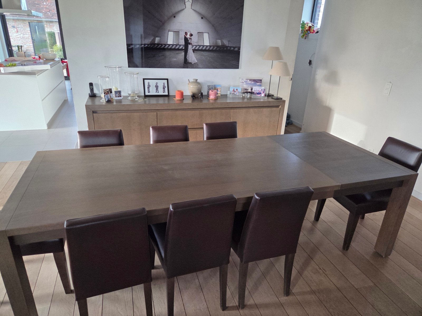 GRATIS Verlengbare tafel met 8 stoelen., Enlèvement
