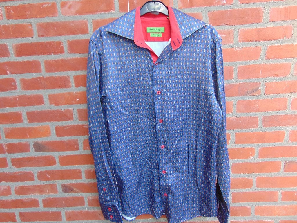 Hemd Victor Palazzi nieuwstaat, Kleding | Heren, Overhemden, Ophalen of Verzenden, Zo goed als nieuw, Blauw, Halswijdte 38 (S) of kleiner