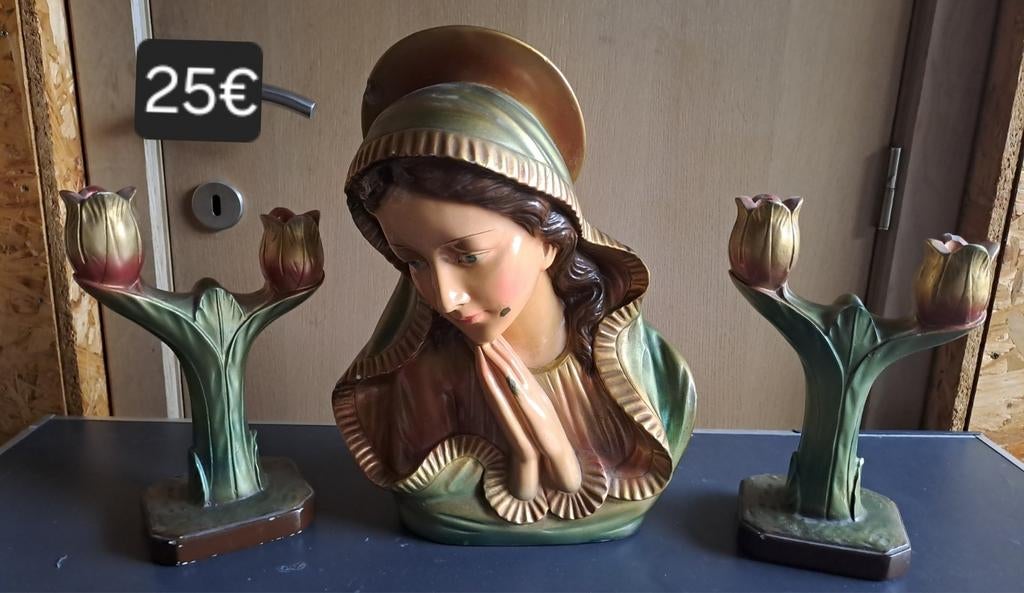 Buste met 2 kandelaars, Antiek en Kunst, Ophalen