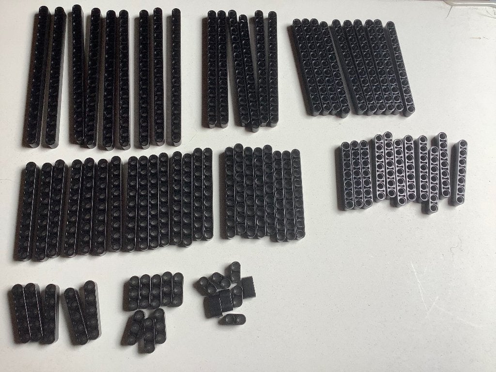 Lego Technic liftarms zwart 80 stuks / 200-8, Lego, Ophalen of Verzenden, Zo goed als nieuw, Technic