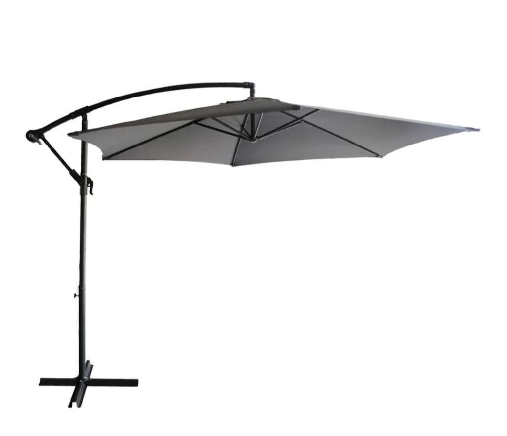 Parasol déporté gris anthracite, Étanche, Comme neuf, Enlèvement, 2 à 3 mètres
