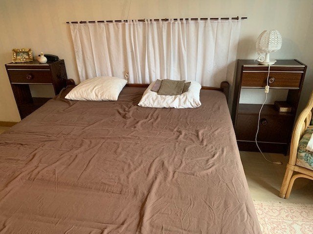 Slaapkamer, Huis en Inrichting, Slaapkamer | Bedden, Ophalen, Gebruikt, Bruin, 210 cm