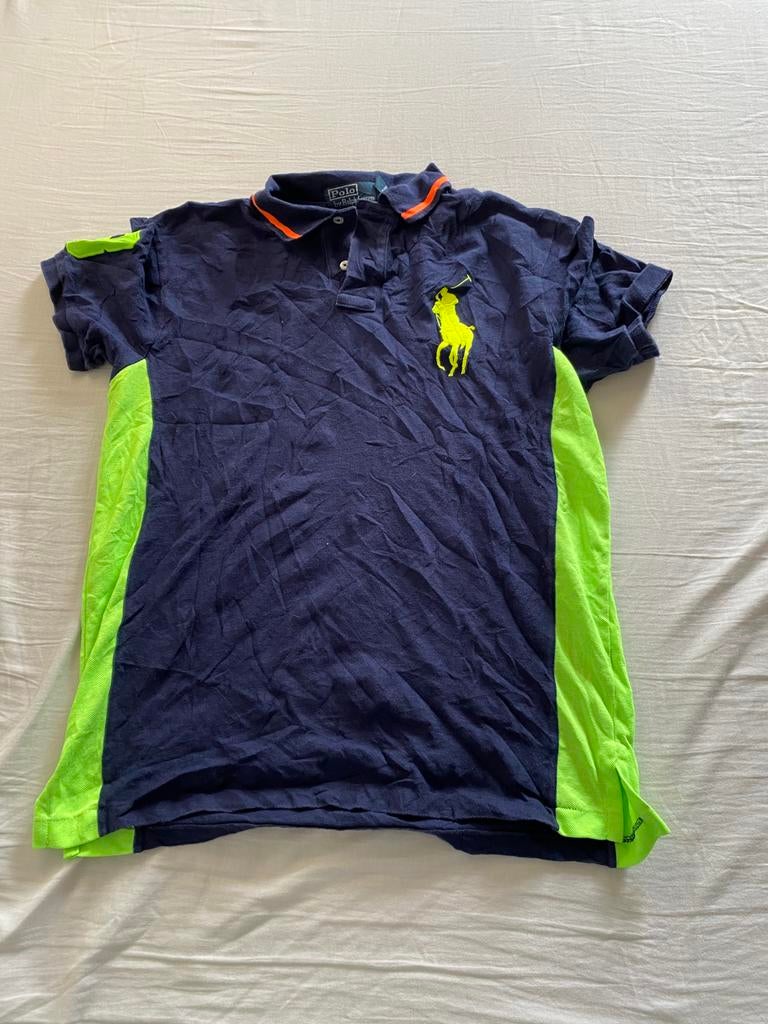 Polo Ralph Lauren polo M navy groen Big Pony, Verzenden, Zo goed als nieuw, Maat 48/50 (M), Groen