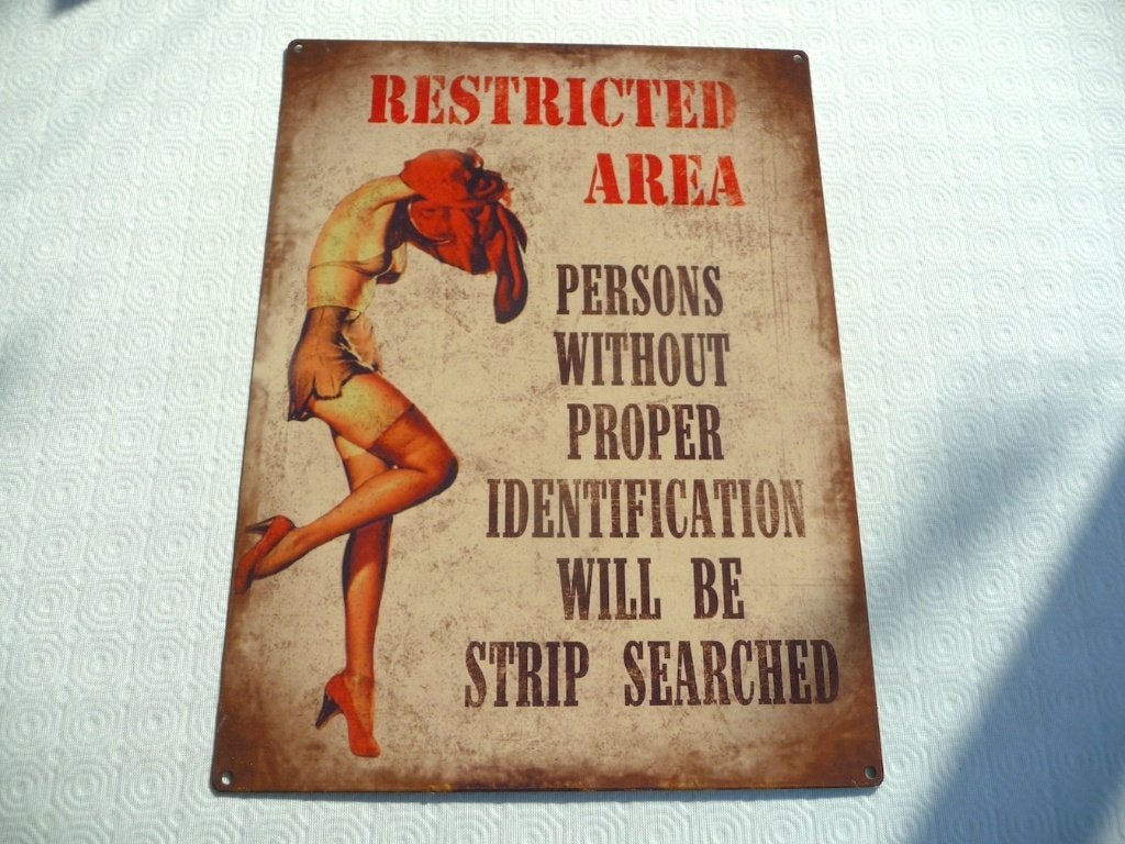 Poster métallique : Restricted Area, Collections, Enlèvement ou Envoi, Comme neuf, Rectangulaire vertical