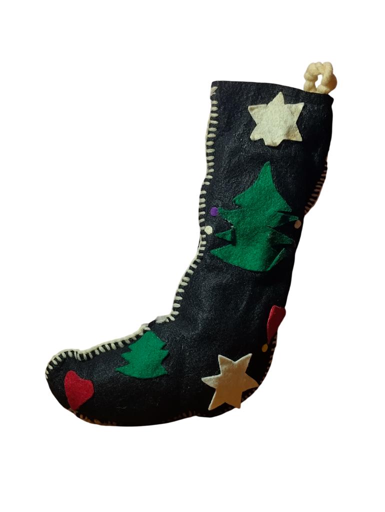 Chaussette de Noël fait main H 23,5cm vintage 60, Enlèvement