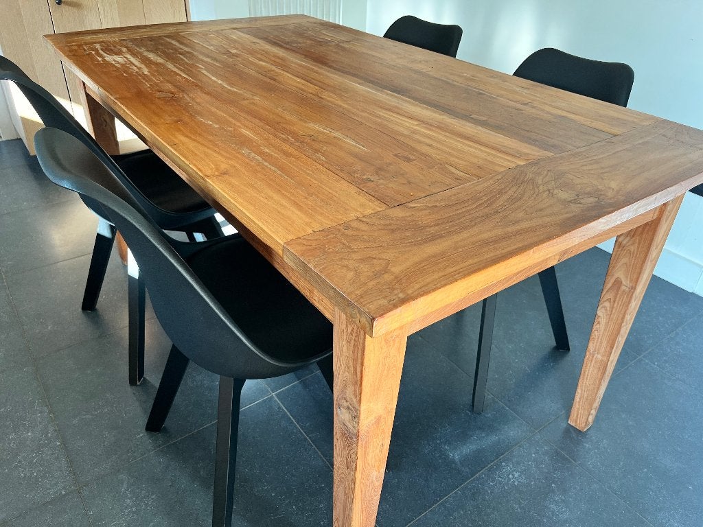 eettafel, Huis en Inrichting, Ophalen, Gebruikt, Teakhout, 50 tot 100 cm