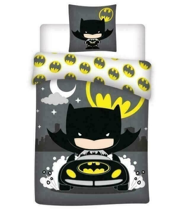 Batman Dekbedovertrek 140 x 200 cm - DC Comics - Katoen, Kinderen en Baby's, Meerkleurig, Nieuw, Ophalen of Verzenden, Dubbelzijdig