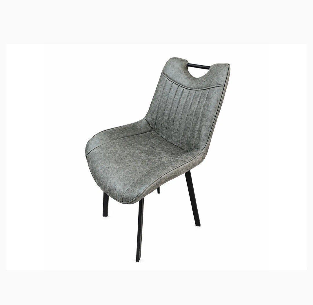 set van 4 nieuwe eetkamerstoelen in microleder, Huis en Inrichting, Ophalen, Grijs