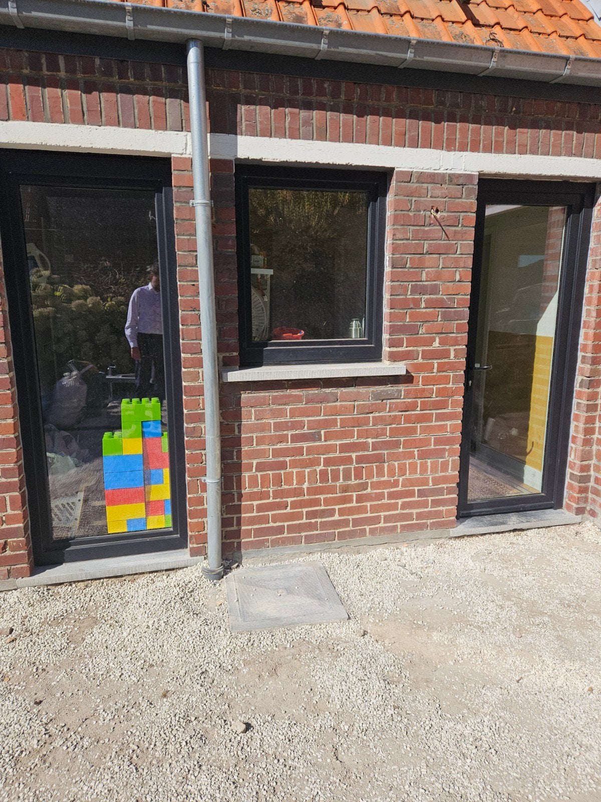Aluplast PVC ramen + deur, zwart mat/wit, 3 jaar oud (maatwe, Ophalen