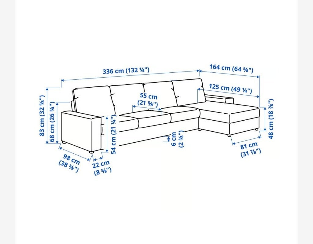 Canapé d'angle Vimle avec repose-pieds, Banc d'angle, Quatre personnes ou plus, Enlèvement, Utilisé