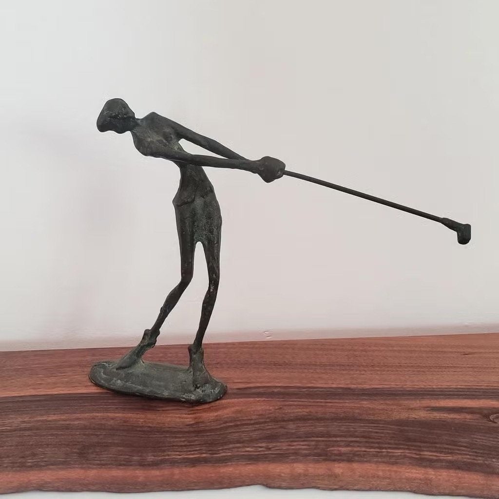 Statue de golfeur en bronze, Enlèvement ou Envoi