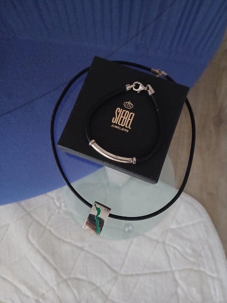 Sieraden - set ketting & armband - Siebel - Zilver, Met hanger, Ophalen of Verzenden, Zo goed als nieuw, Zilver