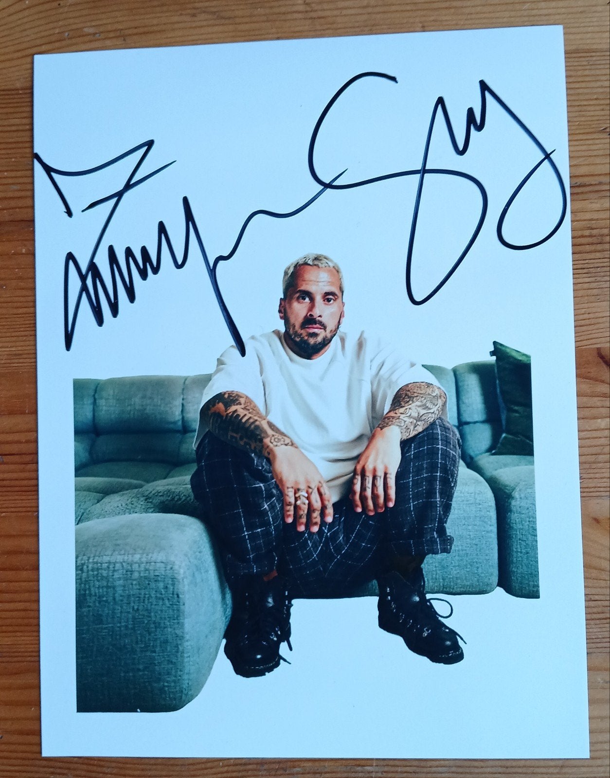 Gesigneerde foto van Zwangere Guy., Verzenden, Nieuw