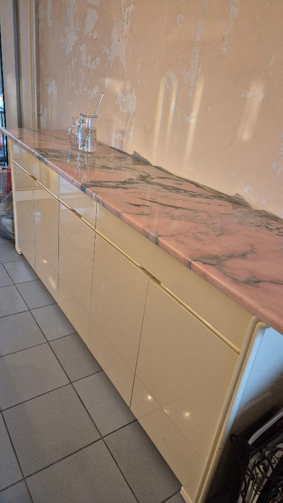 Vaisselier et buffet enfilade laqués crême, Enlèvement, Utilisé, Avec tiroir(s)
