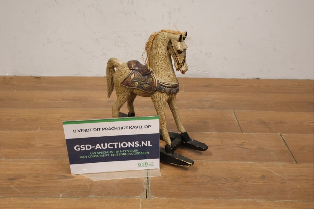 Antieke houten hobbelpaard, Antiek en Kunst