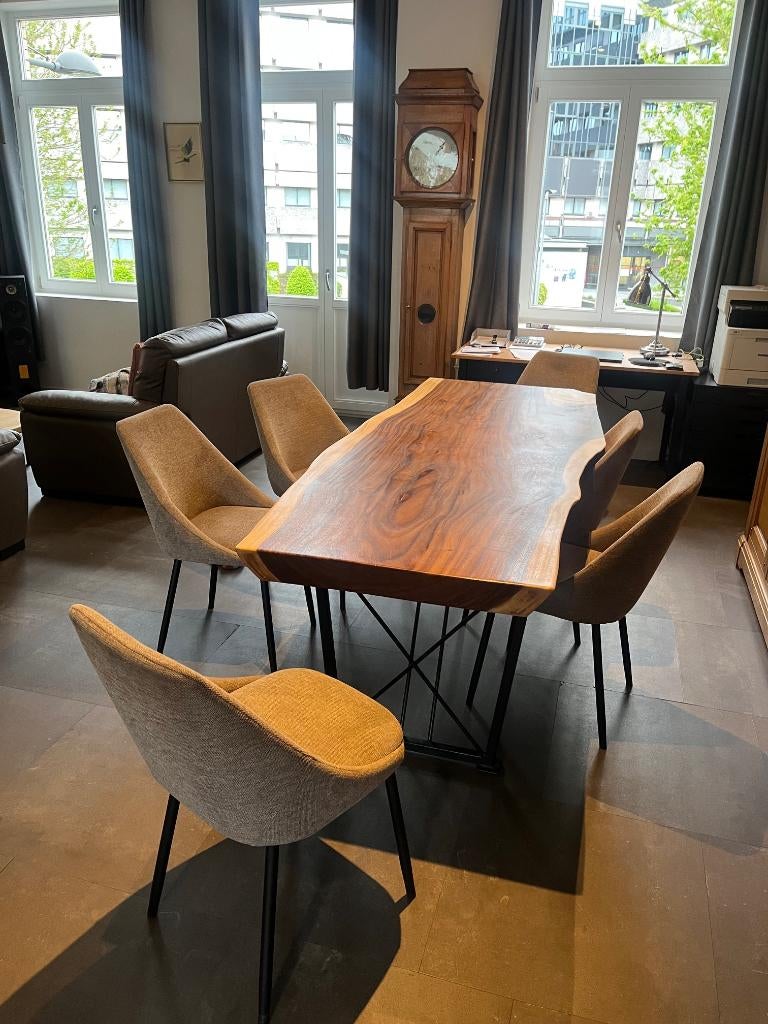 table à manger et chaises, Maison & Meubles, Enlèvement, Comme neuf, Industriel, 4 à 6 chaises