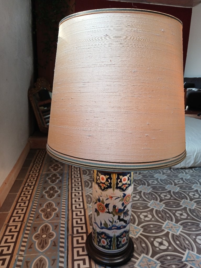 Handgeschilderde Portugese Lamp, Gloeilamp, Met schakelaar, E27 (groot), Zo goed als nieuw