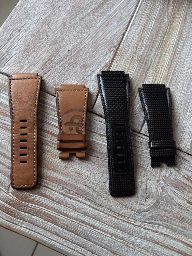 Bell & Ross horloge bandjes in kalfsleer., Handtassen en Accessoires, Ophalen of Verzenden, Zo goed als nieuw