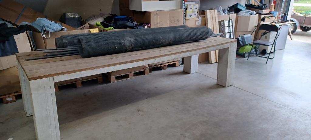 Steigerhouten tafel 3 meter lang, Tuin en Terras, Ophalen
