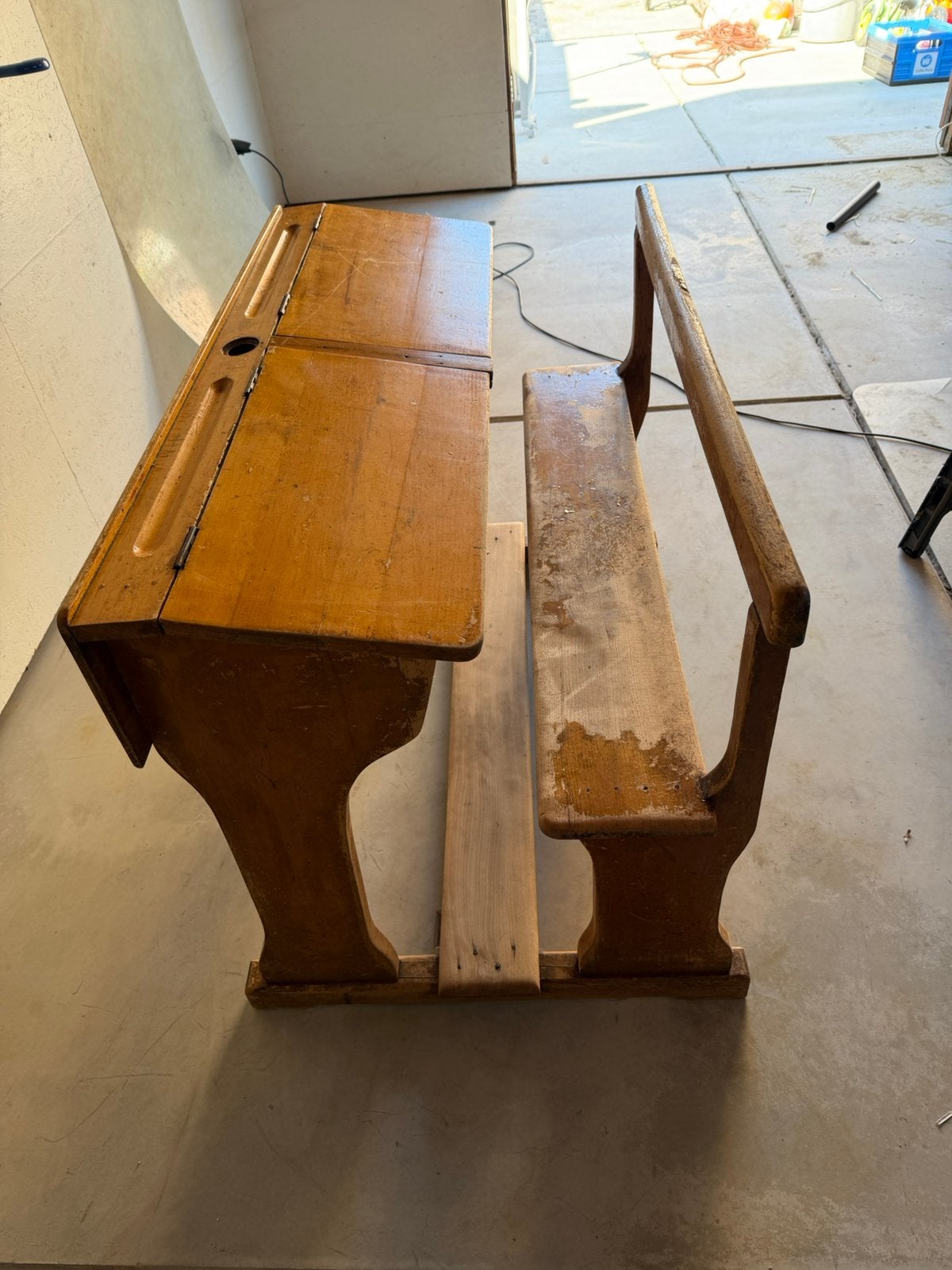 Kinder schoolbank, Huis en Inrichting, Ophalen, Gebruikt, 50 tot 100 cm, 100 tot 150 cm