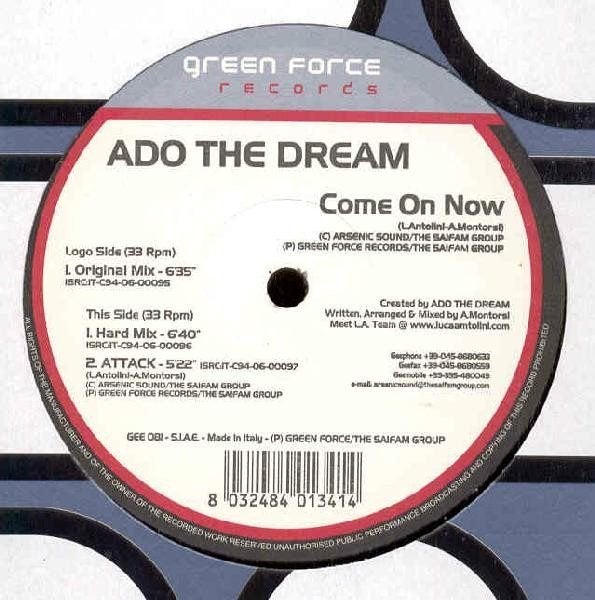 Ado The Dream - Come On Now, Enlèvement ou Envoi, Comme neuf, 12 pouces, House