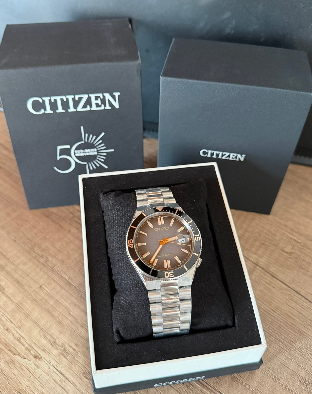 Citizen Tsuyosa Shore Timeslip Automatic + facture, Citizen, Acier, Enlèvement, Acier