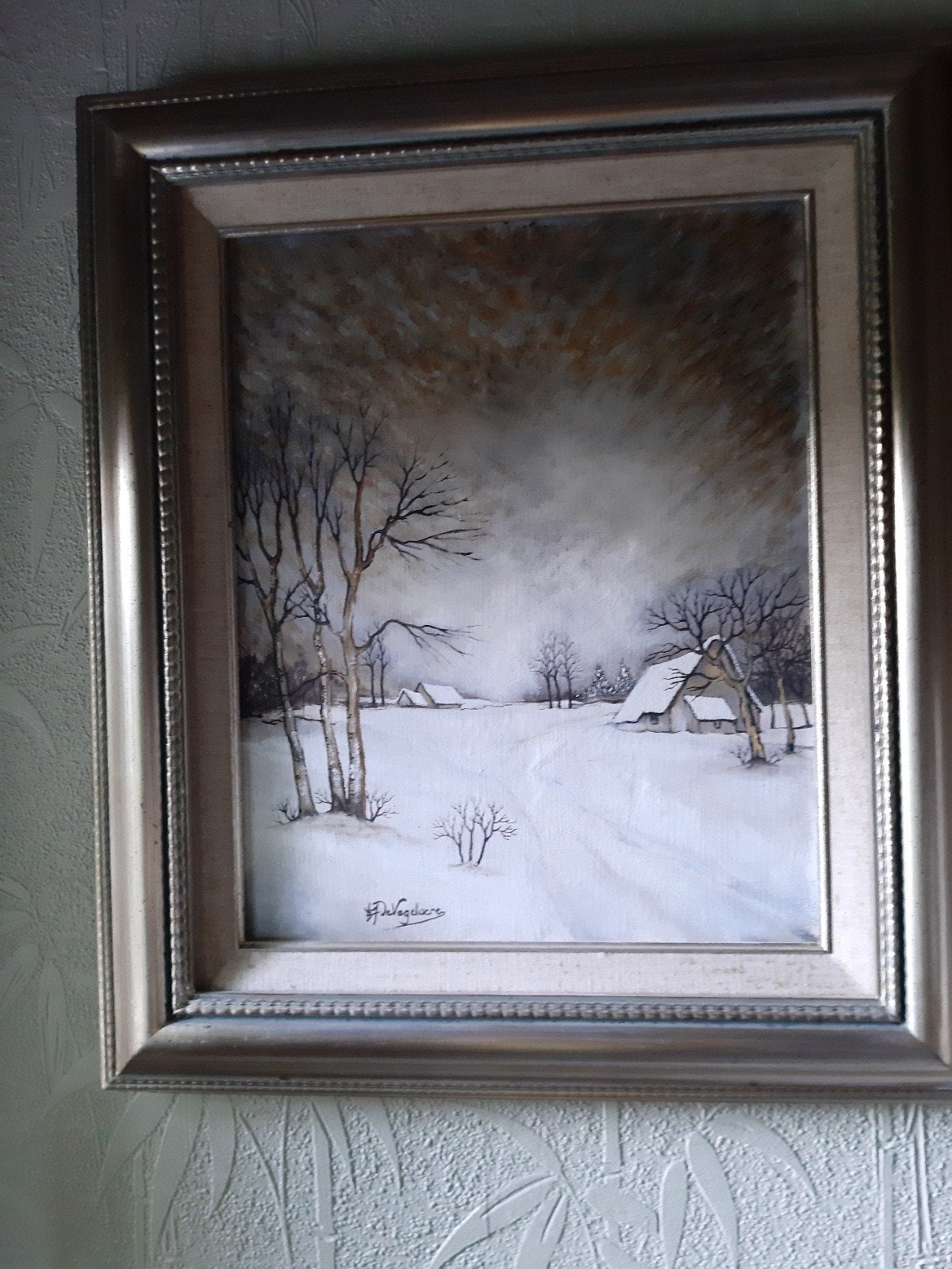 Schilderij op doek, 60cm X 80cm,  winterlandschap, Peint à la main, Paysage, Enlèvement, Toile