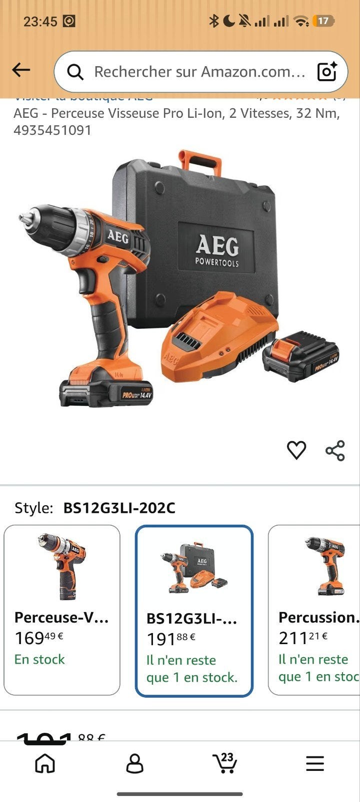 visseuse perceuse AEG, Bricolage & Construction, Enlèvement ou Envoi, Perceuse
