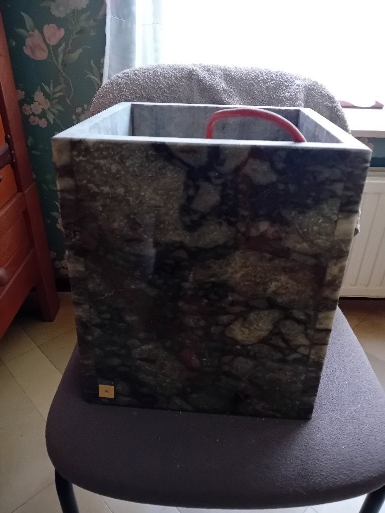 Luxe vierkante plantenbak / bloempot van echt marmer, Tuin en Terras, Ophalen, Overige materialen, Vierkant, Binnen