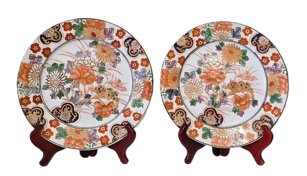 Deux assiettes Imari en porcelaine japonaise., Antiquités & Art, Enlèvement ou Envoi