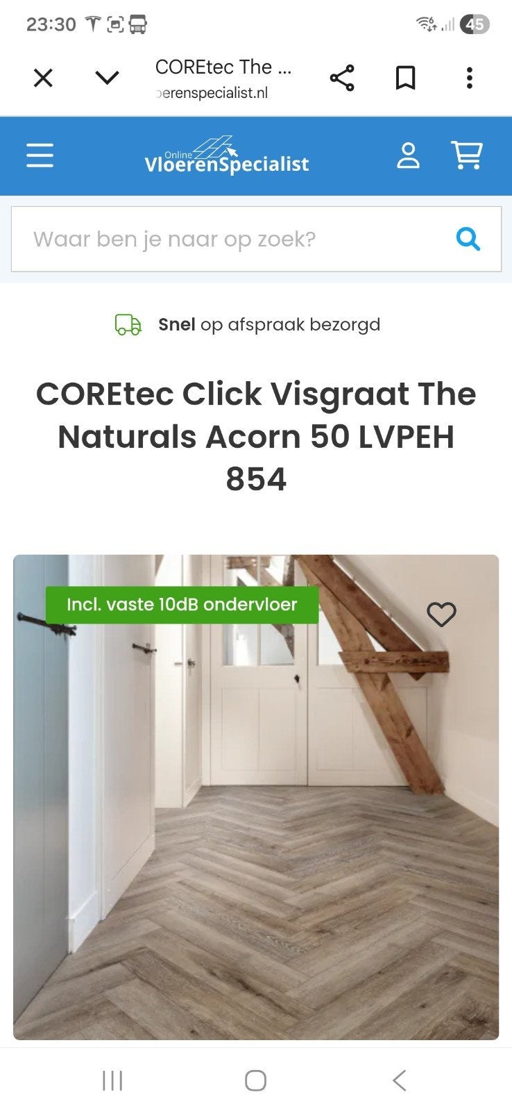 Niewe COREtec CLICK visgraat. VINYL, Maison & Meubles, Dénudé, Enlèvement