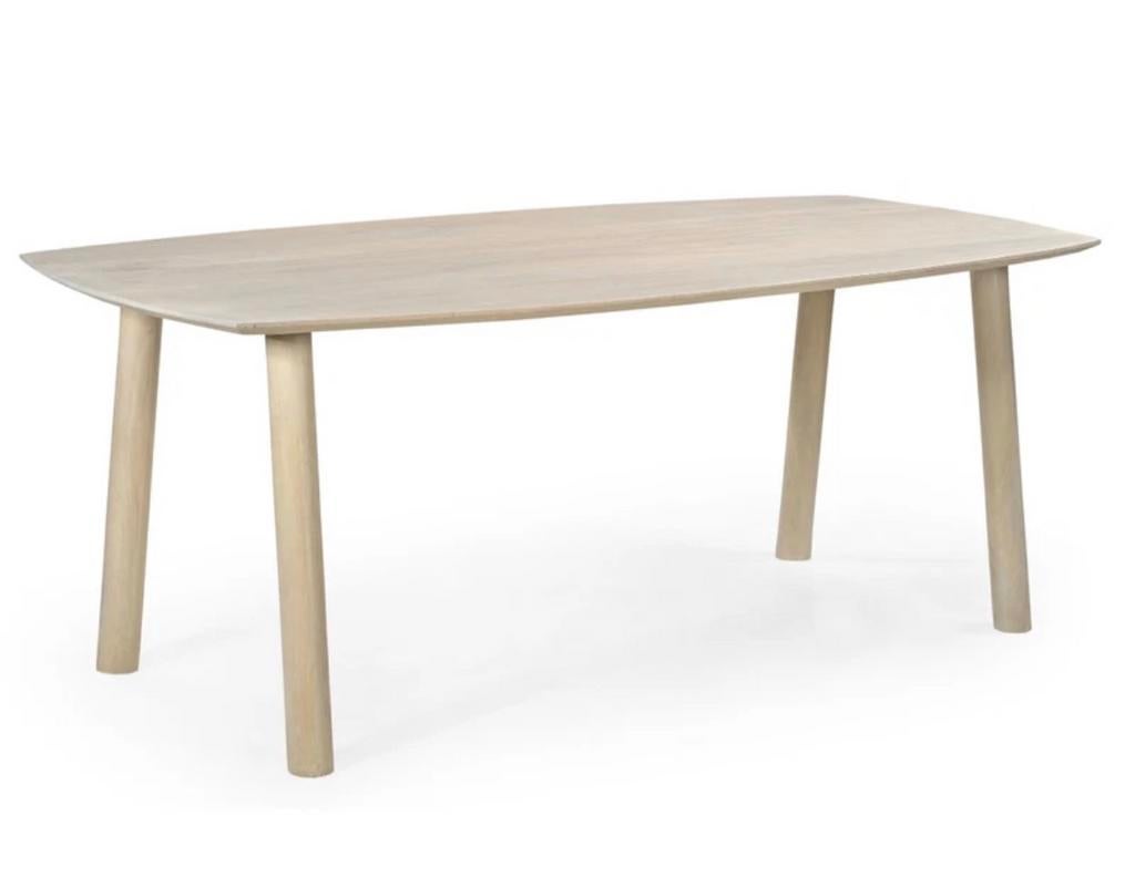 Table à manger ovale en bois de manguier 200 cm, 200 cm ou plus, Cinq personnes ou plus, Comme neuf, Enlèvement
