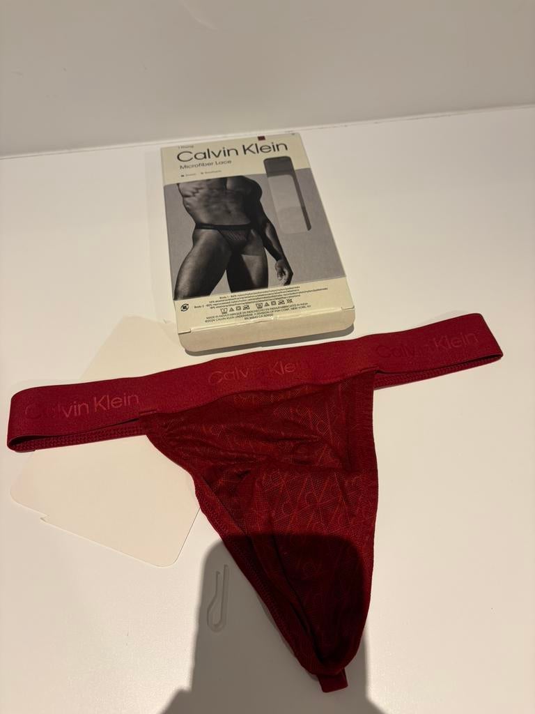 Calvin Klein Microfiber Thong, Verzenden, Rood, Slip