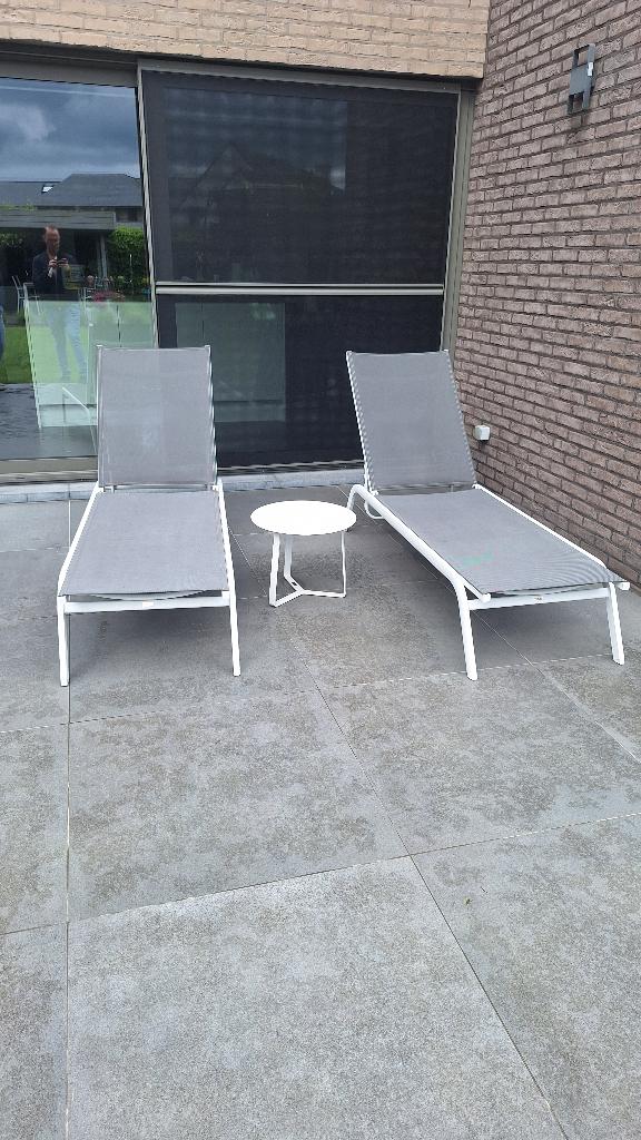 Bristol ligbedden, Tuin en Terras, Ligbedden, Ophalen, Gebruikt, Aluminium, Verstelbaar