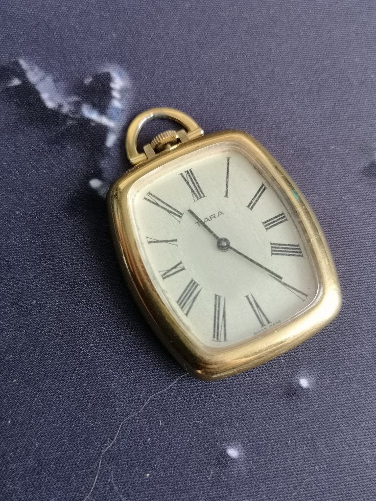 Vintage Tiara zakhorloge, Overige merken, Zakhorloge, Staal, Verguld