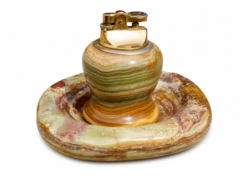 Briquet + cendrier onyx vintage années 60, Antiquités & Art, Enlèvement ou Envoi