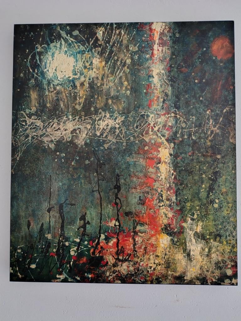 Abstract olieverfschilderij, Antiek en Kunst, Ophalen